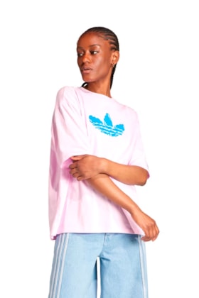 Camiseta Adidas Oversized Graphic Rosa