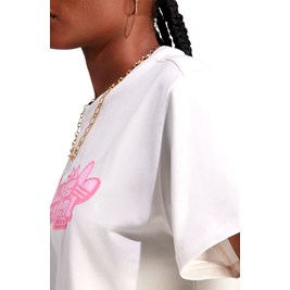 Camiseta Adidas Regular Graphic Branco/Rosa