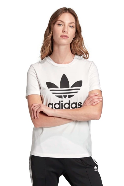 Camiseta ADIDAS Trefoil Feminina Branca/Preta