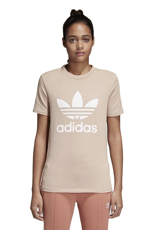Camiseta Adidas Trefoil Feminino Bege