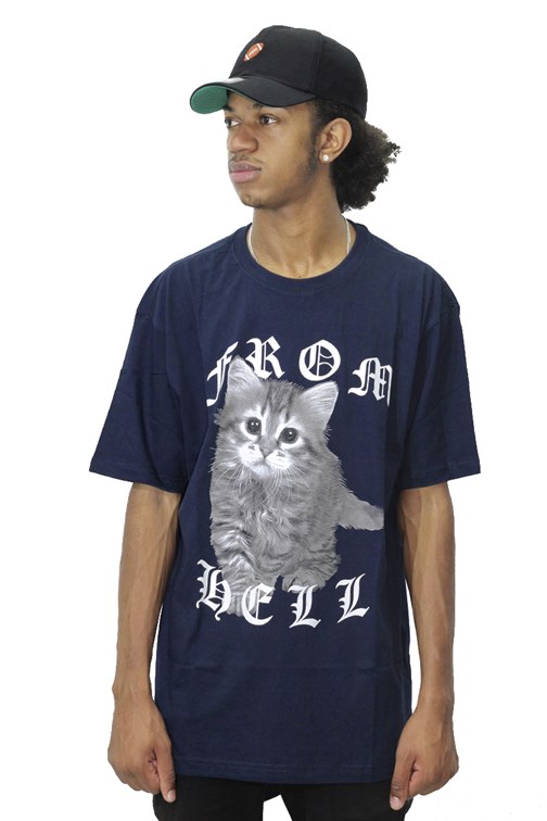 Camiseta Blunt Cat From Hell Azul