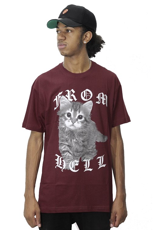 Camiseta Blunt Cat From Hell Bordo
