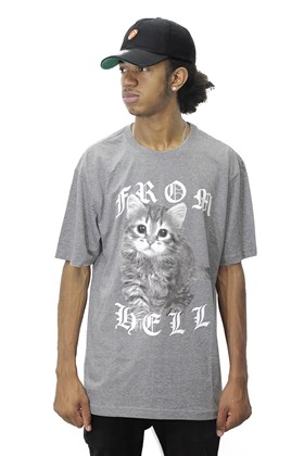 Camiseta Blunt Cat From Hell Cinza