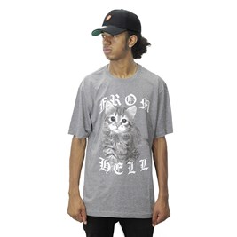 Camiseta Blunt Cat From Hell Cinza
