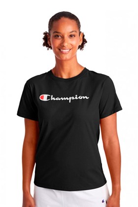 Camiseta Champion  Feminina Classic Graphic Preto/Branco