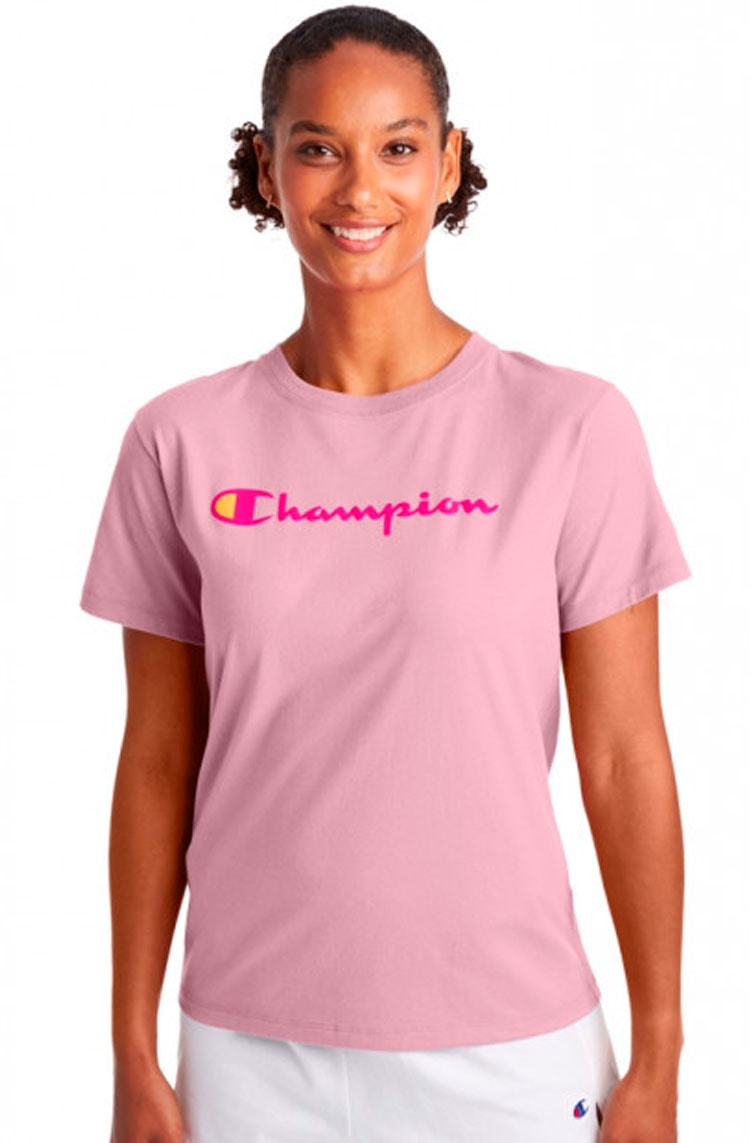 Camiseta best sale champion rosa