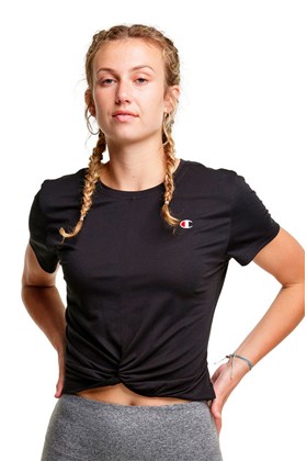 Camiseta Champion Feminina Sport Twist Tee Preto/Branco