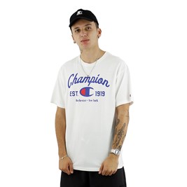 Camiseta Champion Logo Arc Script Branca