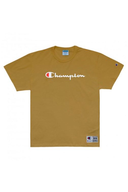 Camiseta Champion Logo Bordado Amarelo Escuro