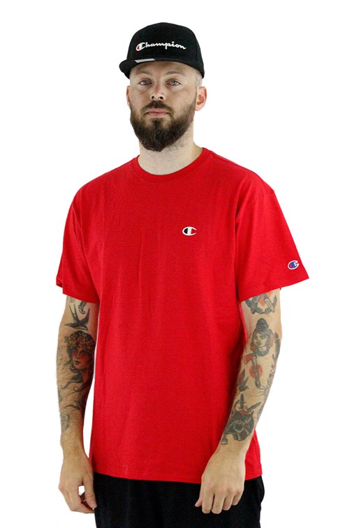 Camiseta Champion Logo Bordado C Pequeno Vermelha