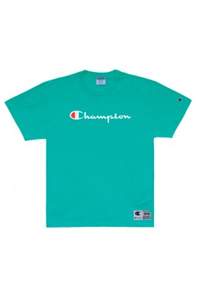 Camiseta Champion Logo Bordado Verde/Branco