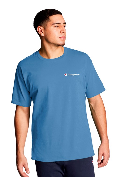 Camiseta Champion Logo Mini Script Ink Azul Medio