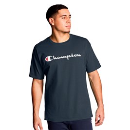 Camiseta Champion Logo Script Ink Marinho