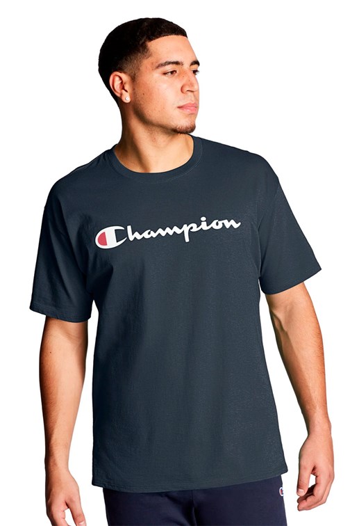 Camiseta Champion Logo Script Ink Marinho