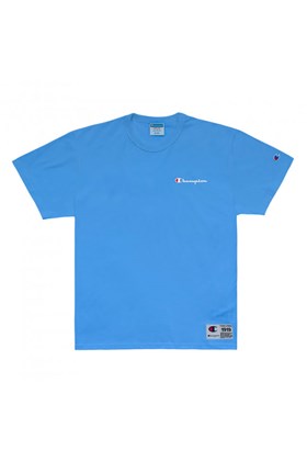 Camiseta Champion Mini Script Bordado Azul Claro