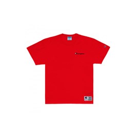 Camiseta Champion Mini Script Bordado Vermelho/Preto