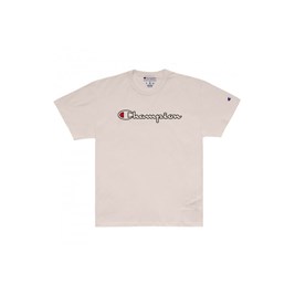 Camiseta Champion Script Logo Outline Bege/Preto