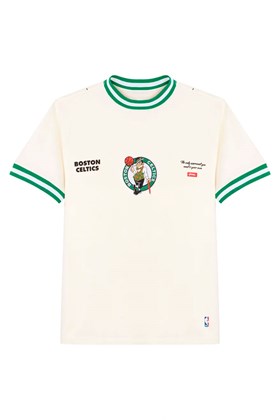 Camiseta Dystom Approve X NBA Celtics Off White/Verde