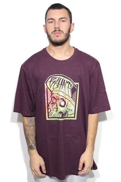 Camiseta Extra Grande Blunt Born and Raised Bordo NewSkull