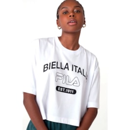 Camiseta Fila Copped Uc Biella Itália Feminina Branco