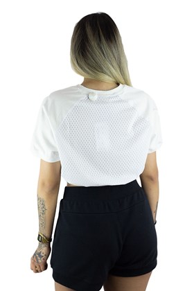 Camiseta Fila Cropped Comfort Feminina Branca/Azul