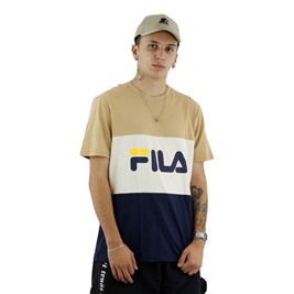 Camiseta FILA Day Bege/Branca/Azul