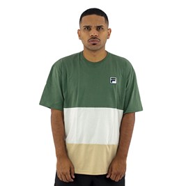 Camiseta Fila Over Block Verde/Branco/Bege