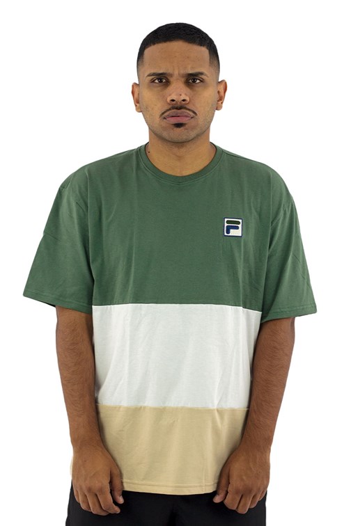 Camiseta Fila Over Block Verde/Branco/Bege