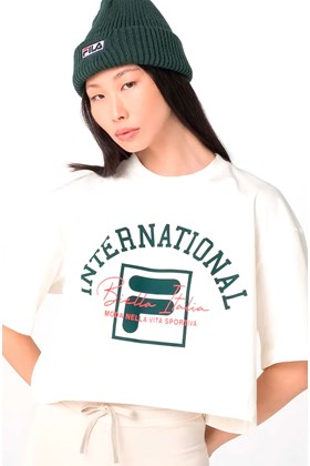 Camiseta Fila Uc Authentic Sport Feminina Bege/Verde