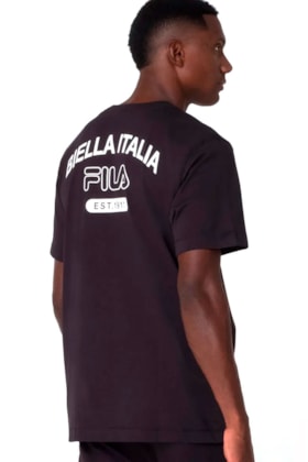 Camiseta Fila Uc Biella Italia Masculina Preto/Branco