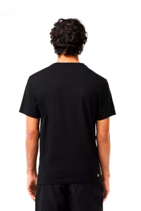 Camiseta Lacoste Esportiva Ultra-Dry Preto/Branco