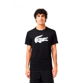 Camiseta Lacoste Esportiva Ultra-Dry Preto/Branco