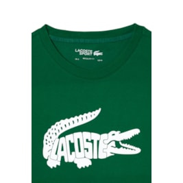 Camiseta Lacoste Esportiva Ultra-Dry Verde/Branco