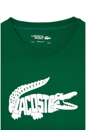 Camiseta Lacoste Esportiva Ultra-Dry Verde/Branco