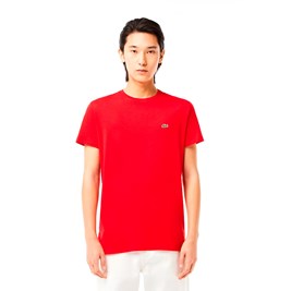 Camiseta Lacoste Masculina Algodão Pima Vermelho