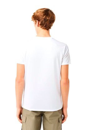 Camiseta Lacoste Masculino Classic Logo Tênis Triplo Branco