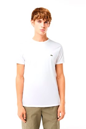 Camiseta Lacoste Masculino Classic Logo Tênis Triplo Branco