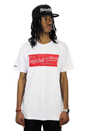 Camiseta Mitchell e Ness Box Logo Branca