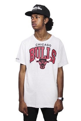 Camiseta Mitchell e Ness Chicago Bulls Arch Branco