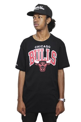 Camiseta Mitchell e Ness Chicago Bulls Arch Preto