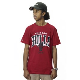 Camiseta Mitchell e Ness Chicago Bulls Arch Vermelho