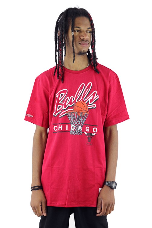 Camiseta Mitchell e Ness Chicago Bulls Vermelha/Vermelha