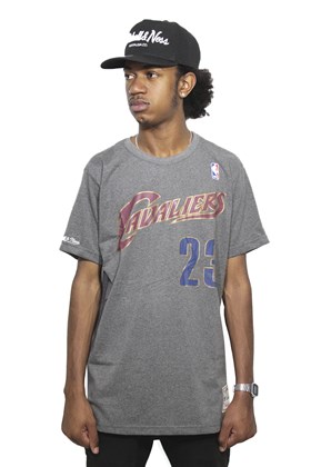 Camiseta Mitchell e Ness Cleveland Cavaliers Name And Numbers Cinza