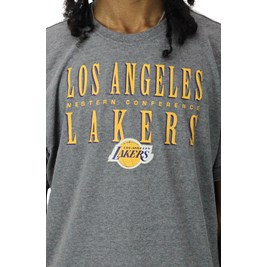 Camiseta Mitchell e Ness Los Angeles Lakers Defense Cinza