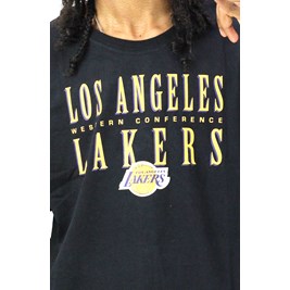 Camiseta Mitchell e Ness Los Angeles Lakers Defense Preta
