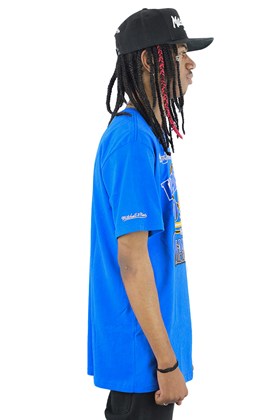 Camiseta Mitchell e Ness NBA Warriors Champions 2015 Azul