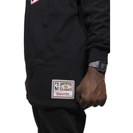 Camiseta Mitchell e Ness Philadelphia 76ers Kemp Name and Numbers Manga Longa Preto