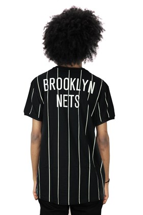 Camiseta NBA Stripes Brooklyn Nets Preta