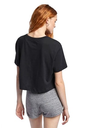 Camiseta Nike Cropped Sportswear Essential Feminina Preta/Branca