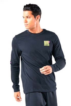 Camiseta Nike Manga Longa Dri-Fit WC1 Preto/Verde